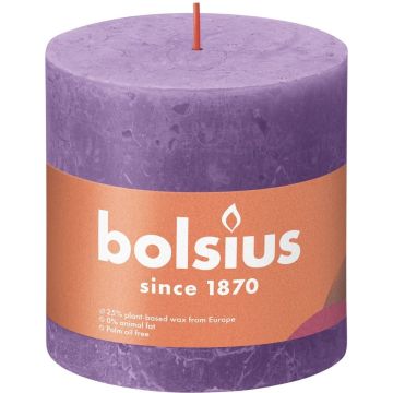 Bolsius Stompkaars Vibrant Violet Ø100 mm - Hoogte 10 cm - Violet - 62 Branduren