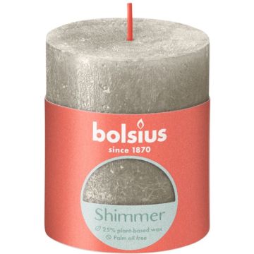 Bolsius Rustiek Stompkaars Hoogte 8 cm - Ø68 mm Shimmer Champagne