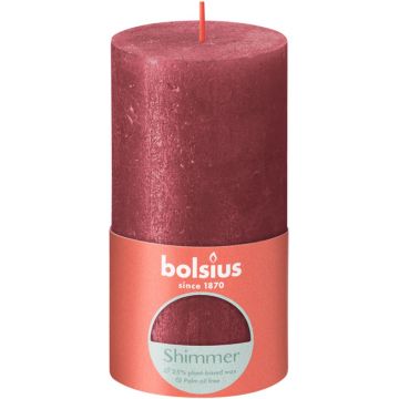 Bolsius Stompkaars Shimmer Red - 13 cm / Ø7 cm