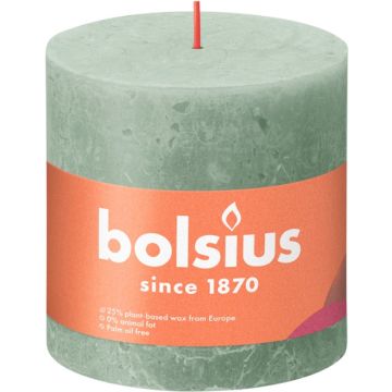 Bolsius Stompkaars Jade Green - Ø100 mm - Hoogte 10 cm - Groen - 62 Branduren