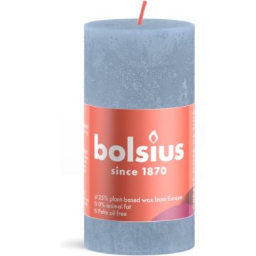 Bolsius - Rustiek stompkaars shine 100 x 50 mm Sky blue kaars