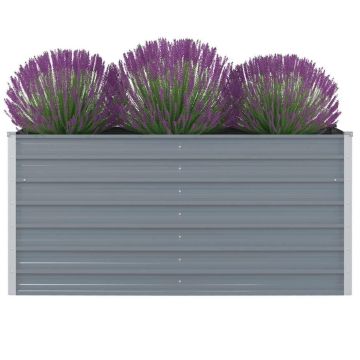 vidaXL Plantenbak verhoogd 160x80x77 cm gegalvaniseerd staal grijs