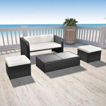 vidaXL-4-delige-Loungeset-met-kussens-poly-rattan-zwart