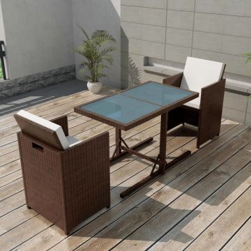 vidaXL-3-delige-Bistroset-met-kussens-poly-rattan-bruin