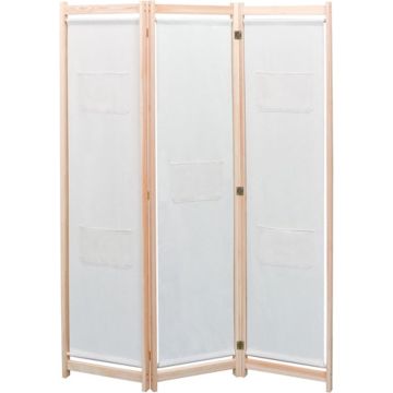 vidaXL Kamerscherm met 3 panelen 120x170x4 cm stof crème