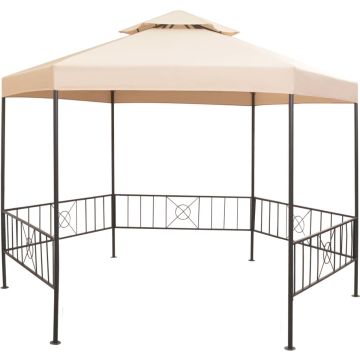 vidaXL Tuinprieel 323x265 cm hexagonaal beige