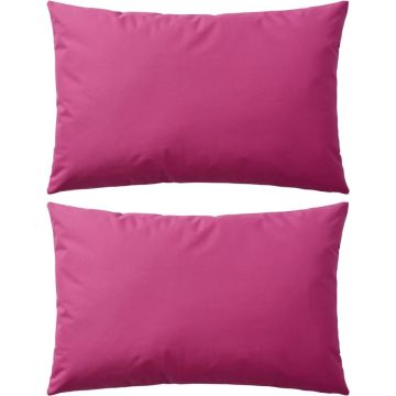 vidaXL Buitenkussens 60x40 cm roze 2 st