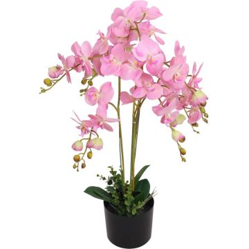 vidaXL Kunst orchidee plant met pot 75 cm roze