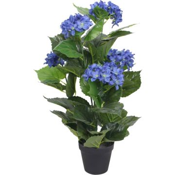 vidaXL Kunst hortensia plant met pot 60 cm blauw