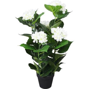 vidaXL Kunst hortensia plant met pot 60 cm wit