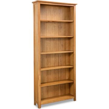 vidaXL Boekenkast met 6 schappen 80x22,5x180 cm massief eikenhout