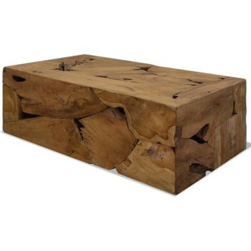 vidaXL Salontafel 90x50x30 cm echt teakhout bruin