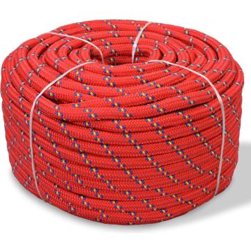 vidaXL Boot touw 12 mm 50 m polypropyleen rood