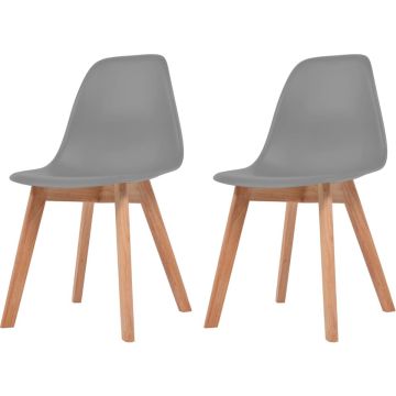 vidaXL Eetkamerstoelen 2 st kunststof grijs