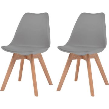 vidaXL Eetkamerstoelen 2 st kunststof grijs