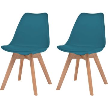 vidaXL Eetkamerstoelen 2 st kunststof turquoise