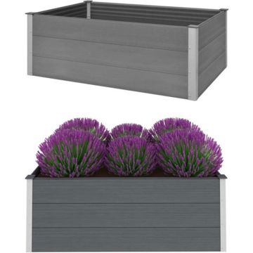 vidaXL Plantenbak verhoogd 150x100x54 cm HKC grijs