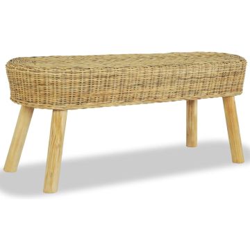 vidaXL Halbankje 110x35x45 cm natuurlijk rattan