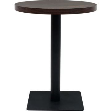 vidaXL Bistrotafel rond 60x75 cm MDF en staal donker essenkleur