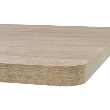 vidaXL Bistrotafel vierkant 80x80x75 cm MDF en staal eikenkleur