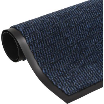 vidaXL Droogloopmat rechthoekig getuft 60x90 cm blauw
