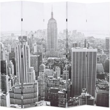 vidaXL Kamerscherm New York bij daglicht 200x170 cm zwart en wit