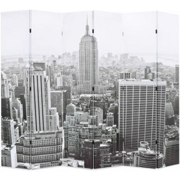 vidaXL Kamerscherm New York bij daglicht 228x170 cm zwart en wit