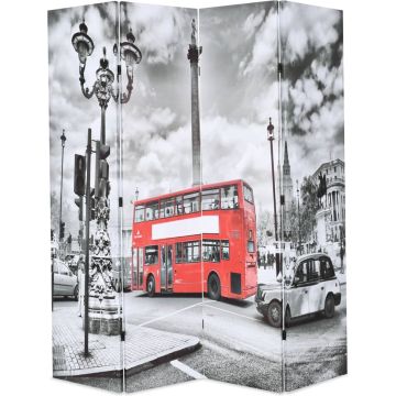 vidaXL Kamerscherm inklapbaar Londen bus 160x170 cm zwart en wit