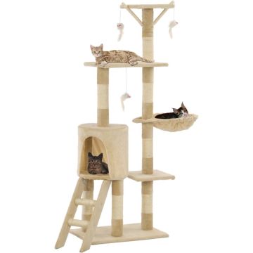 vidaXL Kattenkrabpaal met sisal krabpalen 138 cm beige