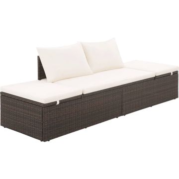 vidaXL Tuinbed 195x60 cm poly rattan bruin