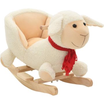 vidaXL Hobbeldier schaap met rugleuning 60x32x50 cm pluche wit