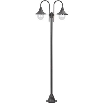 vidaXL Paalverlichting tuin E27 220 cm aluminium brons 2-delig