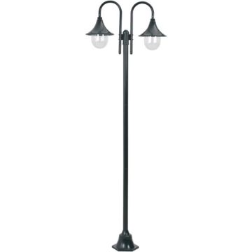 vidaXL Paalverlichting tuin E27 220 cm aluminium donkergroen 2-delig