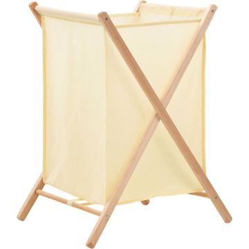 vidaXL Wasmand 42x41x64 cm cederhout en stof beige