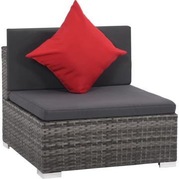 vidaXL 8-delige Loungeset met kussens poly rattan grijs