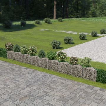 vidaXL Schanskorf muur 630x30x50 cm gegalvaniseerd staal