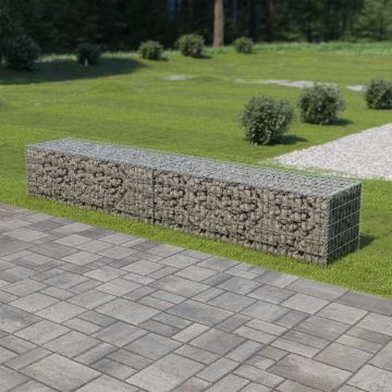 Schanskorf muur met deksels 300x50x50 cm gegalvaniseerd staal