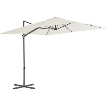 vidaXL Zweefparasol met stalen paal 250x250 cm zandkleurig