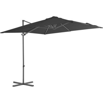 vidaXL Zweefparasol met stalen paal 250x250 cm antraciet