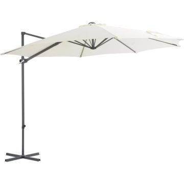 vidaXL Zweefparasol met stalen paal 300 cm zandkleurig