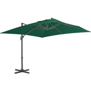 vidaXL Zweefparasol met aluminium paal 300x300 cm groen