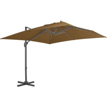 vidaXL Zweefparasol met aluminium paal 300x300 cm taupe