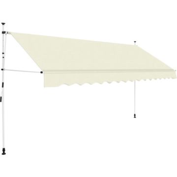 vidaXL Luifel handmatig uittrekbaar 350 cm crème