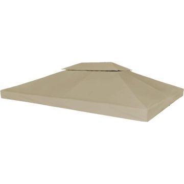 vidaXL Prieeldak 2-laags 4x3m 310 g/m² taupe