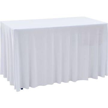 vidaXL 2 st Tafelhoezen stretch met rok 183x76x74 cm wit