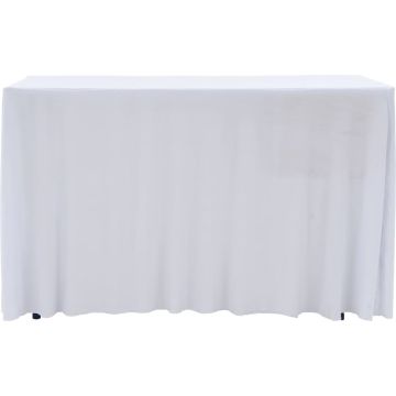 vidaXL 2 st Tafelhoezen stretch met rok 243x76x74 cm wit