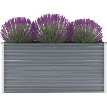 vidaXL Plantenbak verhoogd 160x40x77 cm gegalvaniseerd staal grijs