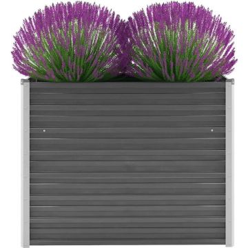 vidaXL Plantenbak verhoogd 100x40x77 cm gegalvaniseerd staal grijs