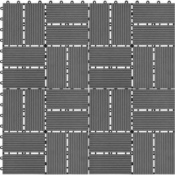 vidaXL Terrastegels 30x30 cm 1 m² HKC grijs 11 st