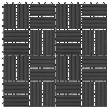 vidaXL Terrastegels 30x30 cm 1 m² HKC zwart 11 st